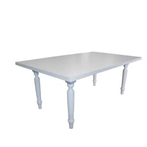 White Rectangular Wooden Table 1.5m
